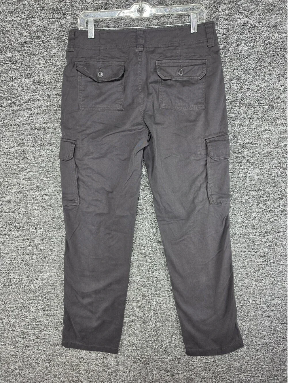 Goodfellow & Co Men's Gray Cargo Pants Twill Flat Front Tapered Fit 30W